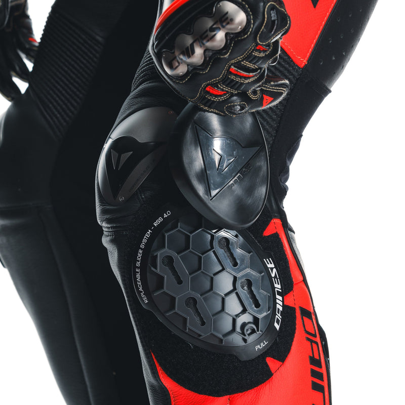 Dainese Misano 3 Perf. D-AIR® men's one-piece leather race suit in red