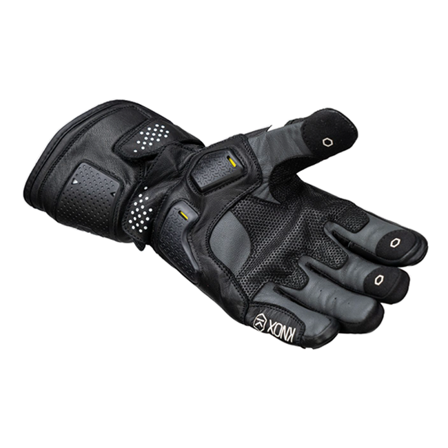 Knox Oulton MK2 men's sport leather motorcycle gloves in Black/White