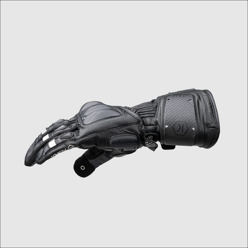 Knox Oulton MK2 men's sport leather motorcycle gloves in Black/White