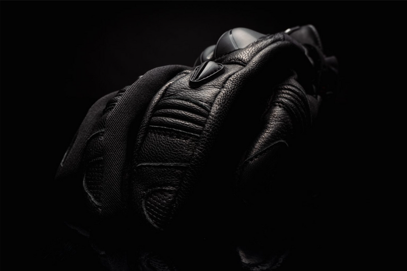 Knox Oulton MK2 sport leather motorcycle gloves men's black and red