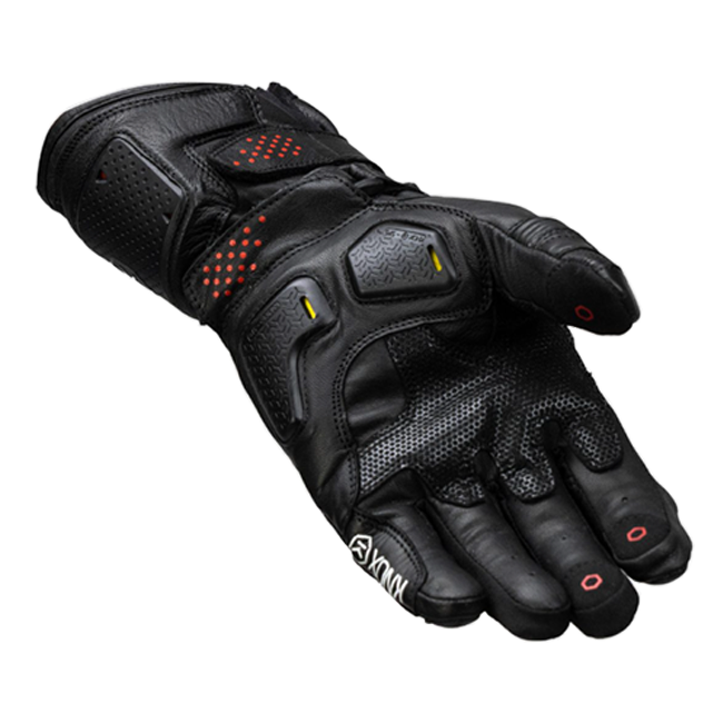 Knox Oulton MK2 sport leather motorcycle gloves men's black and red