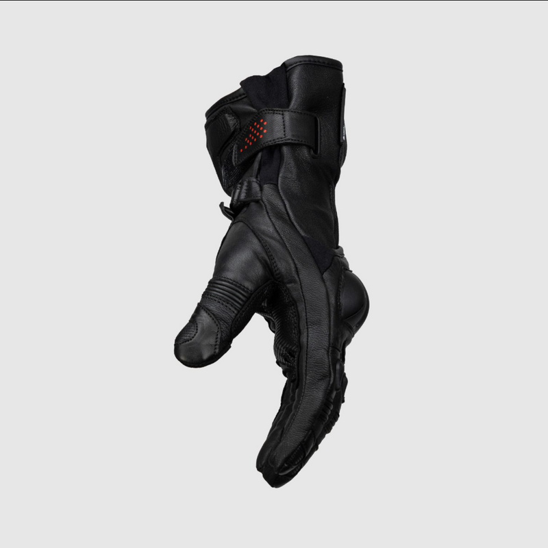 Knox Oulton MK2 sport leather motorcycle gloves men's black and red