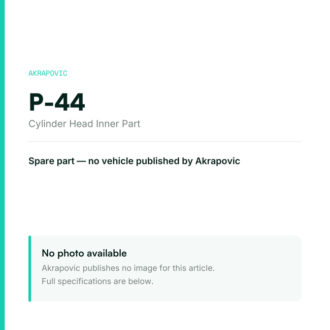 Akrapovic Cylinder Head Inner Part P-44 — placeholder, no manufacturer photo available
