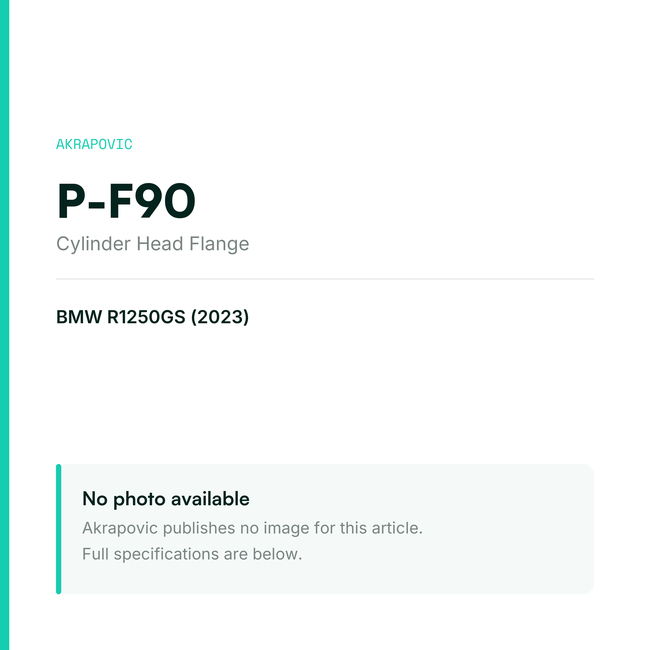 Akrapovic Cylinder Head Flange P-F90 — placeholder, no manufacturer photo available