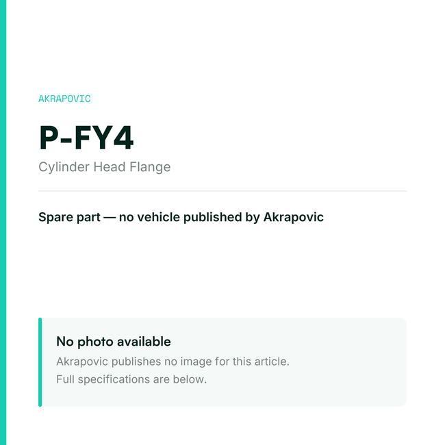 Akrapovic Cylinder Head Flange P-FY4 — placeholder, no manufacturer photo available