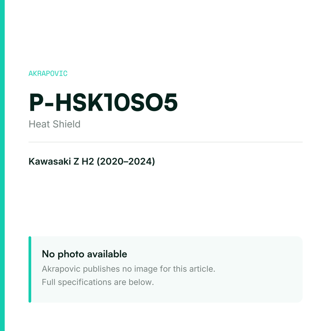 Akrapovic Heat Shield P-HSK10SO5 — placeholder, no manufacturer photo available