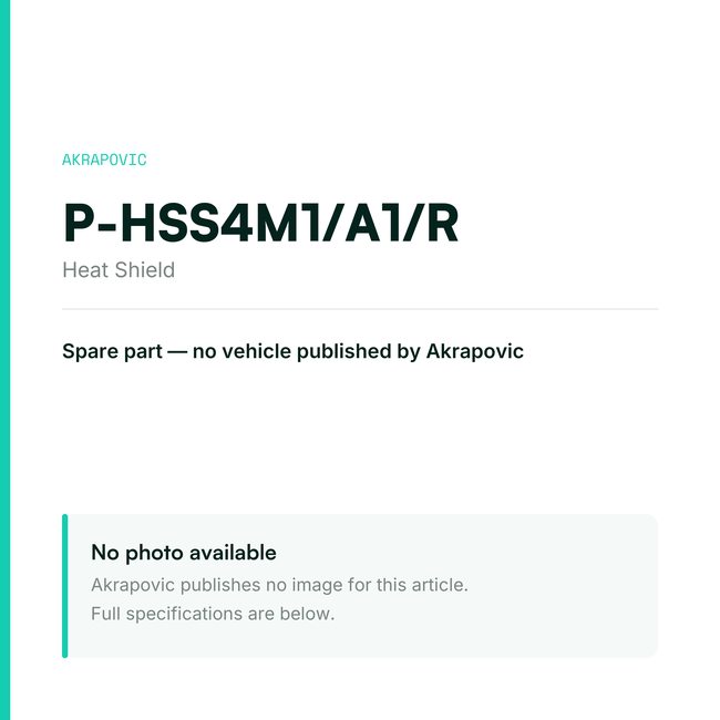 Akrapovic Heat Shield P-HSS4M1/A1/R — placeholder, no manufacturer photo available