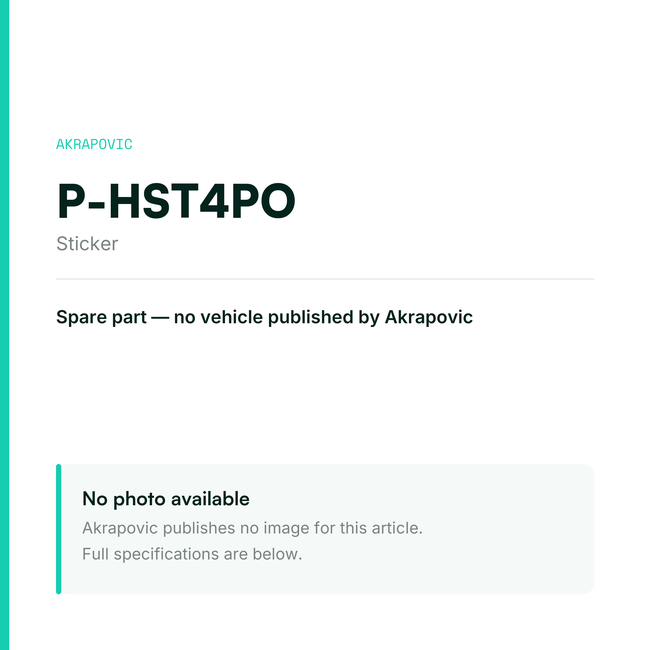 Akrapovic Sticker P-HST4PO — placeholder, no manufacturer photo available