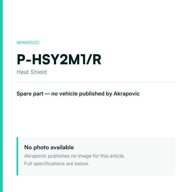 Akrapovic Heat Shield P-HSY2M1/R — placeholder, no manufacturer photo available