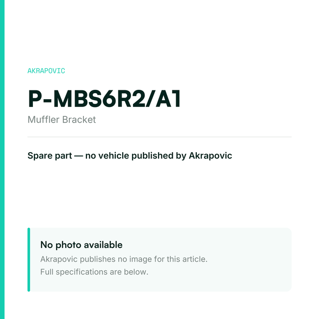 Akrapovic Muffler Bracket P-MBS6R2/A1 — placeholder, no manufacturer photo available