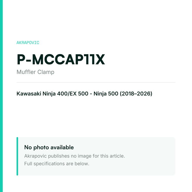 Akrapovic Muffler Clamp P-MCCAP11X — placeholder, no manufacturer photo available