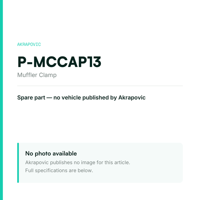 Akrapovic Muffler Clamp P-MCCAP13 — placeholder, no manufacturer photo available