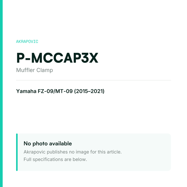 Akrapovic Muffler Clamp P-MCCAP3X — placeholder, no manufacturer photo available