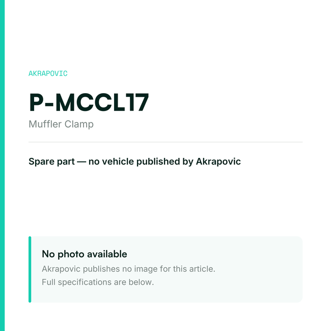 Akrapovic Muffler Clamp P-MCCL17 — placeholder, no manufacturer photo available