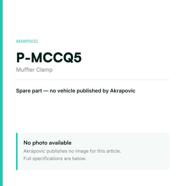 Akrapovic Muffler Clamp P-MCCQ5 — placeholder, no manufacturer photo available