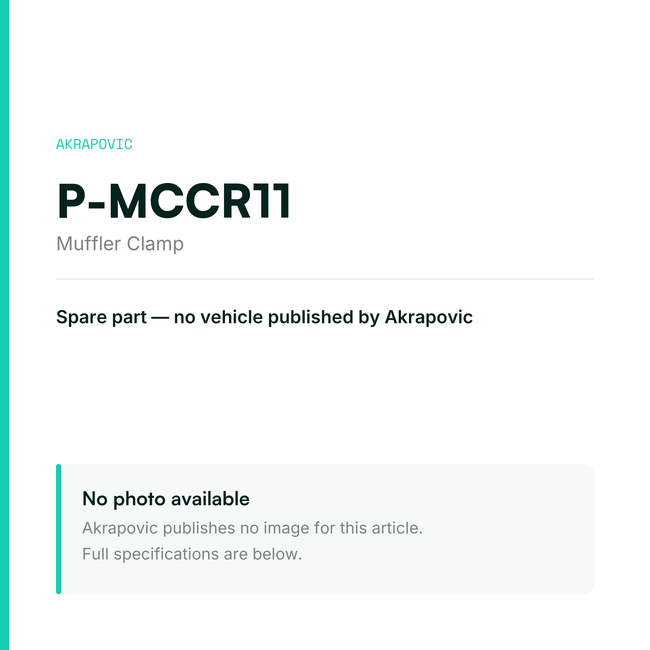 Akrapovic Muffler Clamp P-MCCR11 — placeholder, no manufacturer photo available