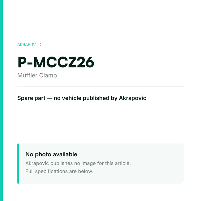 Akrapovic Muffler Clamp P-MCCZ26 — placeholder, no manufacturer photo available