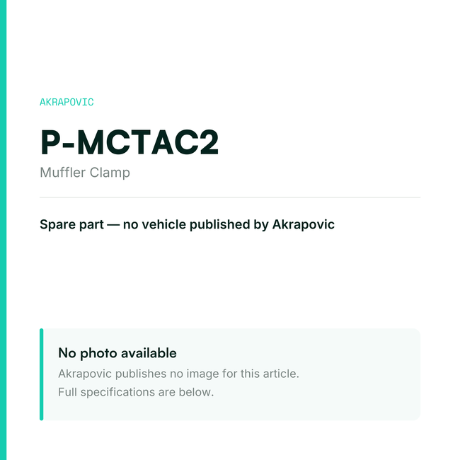 Akrapovic Muffler Clamp P-MCTAC2 — placeholder, no manufacturer photo available