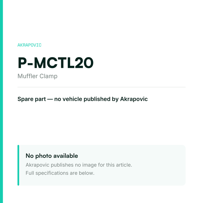 Akrapovic Muffler Clamp P-MCTL20 — placeholder, no manufacturer photo available