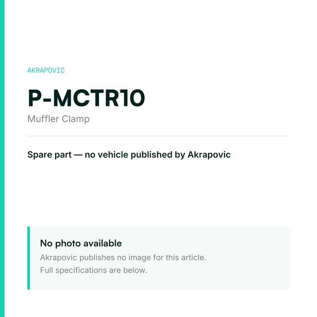 Akrapovic Muffler Clamp P-MCTR10 — placeholder, no manufacturer photo available