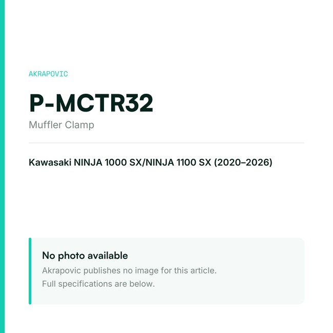 Akrapovic Muffler Clamp P-MCTR32 — placeholder, no manufacturer photo available