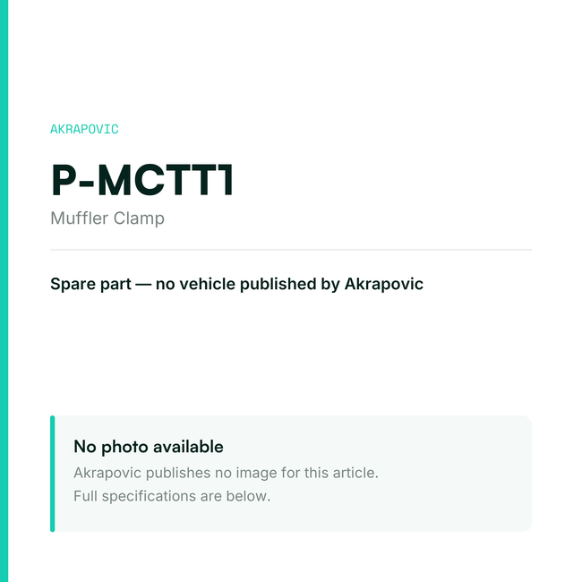 Akrapovic Muffler Clamp P-MCTT1 — placeholder, no manufacturer photo available