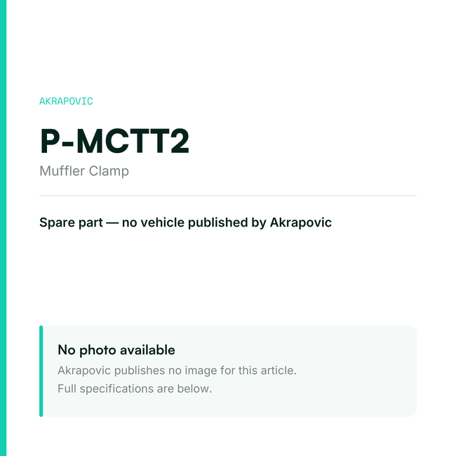 Akrapovic Muffler Clamp P-MCTT2 — placeholder, no manufacturer photo available