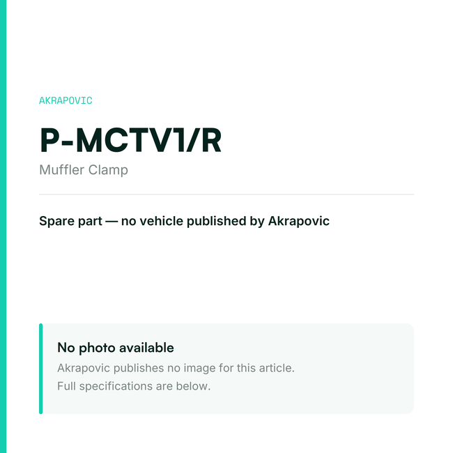 Akrapovic Muffler Clamp P-MCTV1/R — placeholder, no manufacturer photo available