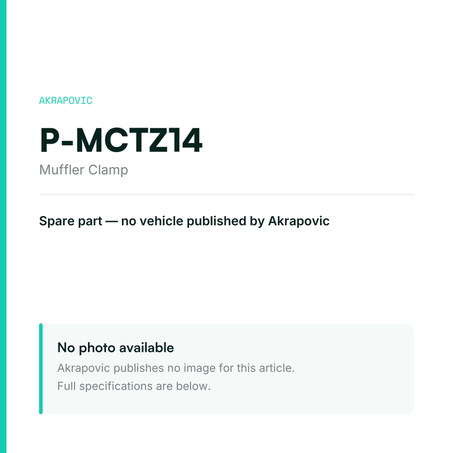 Akrapovic Muffler Clamp P-MCTZ14 — placeholder, no manufacturer photo available
