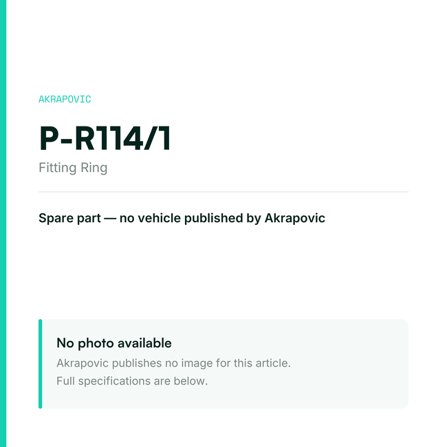 Akrapovic Fitting Ring P-R114/1 — placeholder, no manufacturer photo available