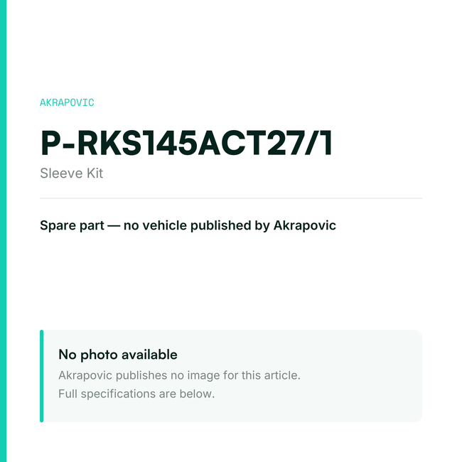 Akrapovic Sleeve Kit P-RKS145ACT27/1 — placeholder, no manufacturer photo available