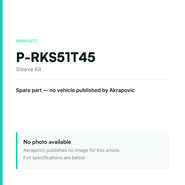 Akrapovic Sleeve Kit P-RKS51T45 — placeholder, no manufacturer photo available