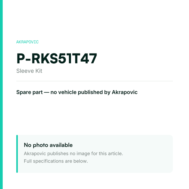 Akrapovic Sleeve Kit P-RKS51T47 — placeholder, no manufacturer photo available