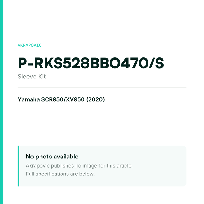 Akrapovic Sleeve Kit P-RKS528BBO470/S — placeholder, no manufacturer photo available