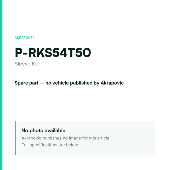 Akrapovic Sleeve Kit P-RKS54T50 — placeholder, no manufacturer photo available