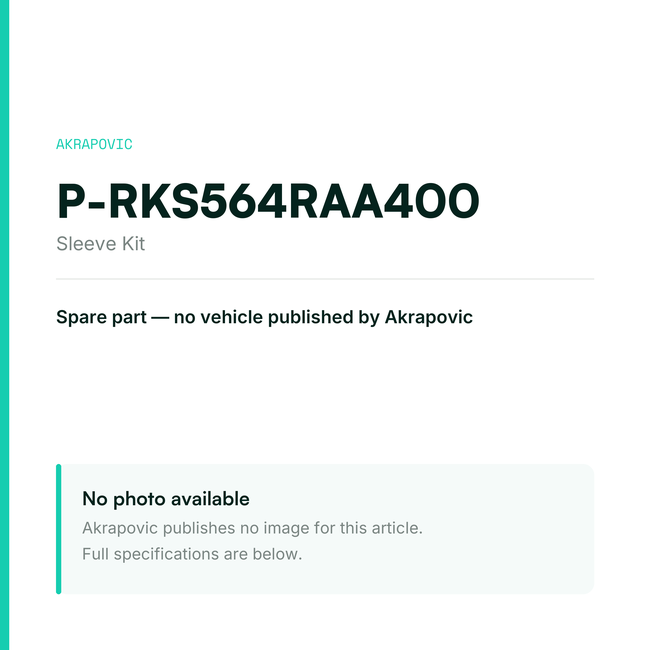 Akrapovic Sleeve Kit P-RKS564RAA400 — placeholder, no manufacturer photo available