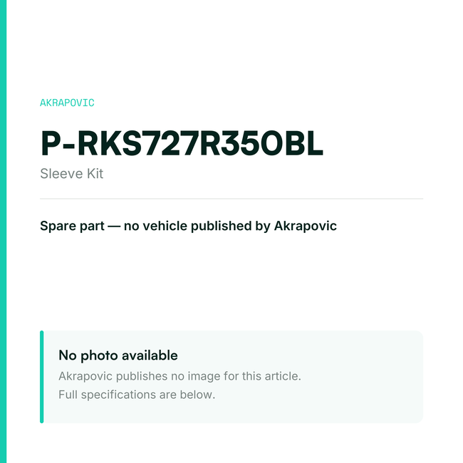 Akrapovic Sleeve Kit P-RKS727R350BL — placeholder, no manufacturer photo available