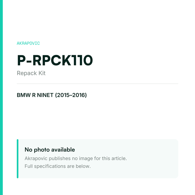 Akrapovic Repack Kit P-RPCK110 — placeholder, no manufacturer photo available
