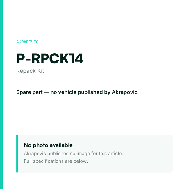 Akrapovic Repack Kit P-RPCK14 — placeholder, no manufacturer photo available
