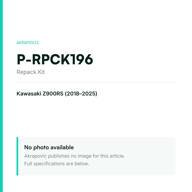 Akrapovic Repack Kit P-RPCK196 — placeholder, no manufacturer photo available