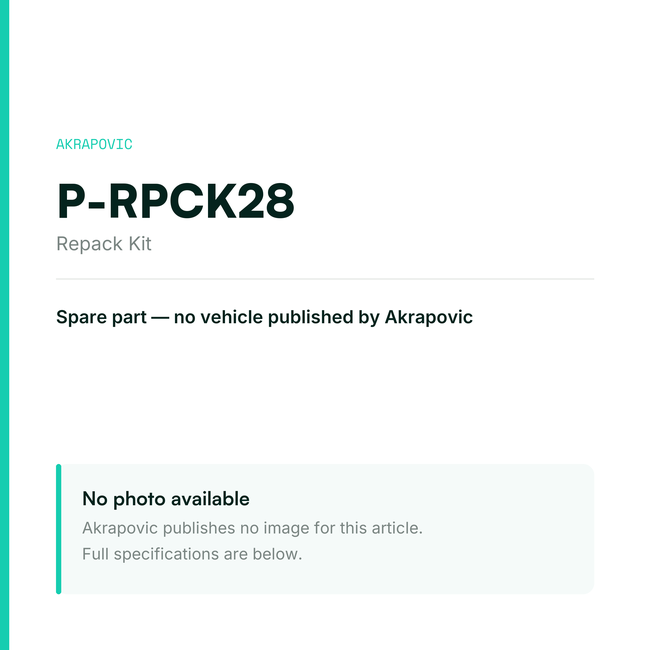 Akrapovic Repack Kit P-RPCK28 — placeholder, no manufacturer photo available