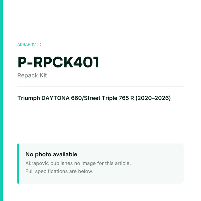 Akrapovic Repack Kit P-RPCK401 — placeholder, no manufacturer photo available