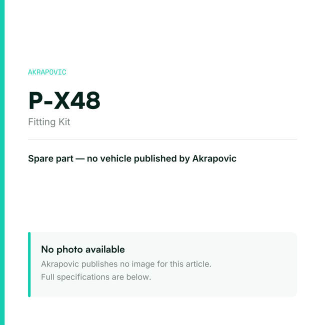 Akrapovic Fitting Kit P-X48 — placeholder, no manufacturer photo available