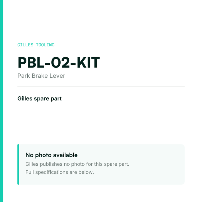 Gilles Park Brake Lever – PBL-02-KIT, data card, no manufacturer photo available