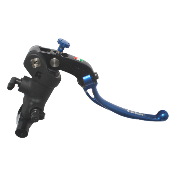 Accossato black anodising radial brake master cylinder PC008 with blue lever