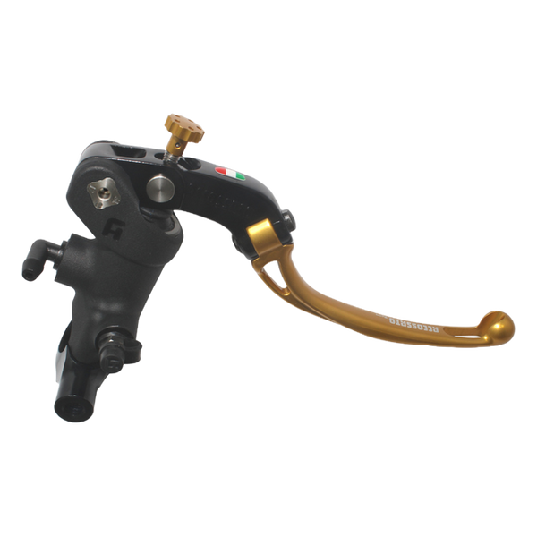 Accossato black anodising radial brake master cylinder PC008 with gold lever