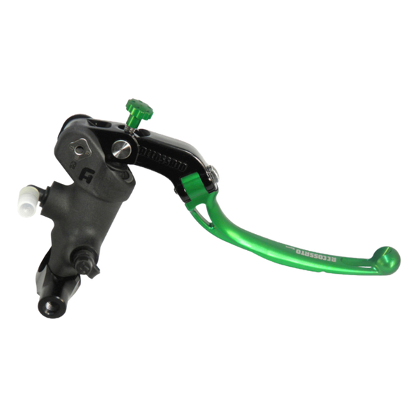 Accossato black anodising radial brake master cylinder PC008 with green lever
