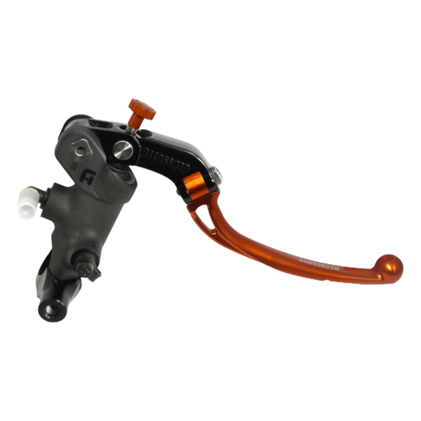 Accossato black anodising radial brake master cylinder PC008 with orange lever