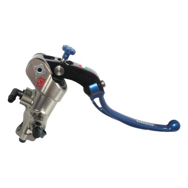 Accossato nickel-plated radial brake master cylinder PC008 with blue lever
