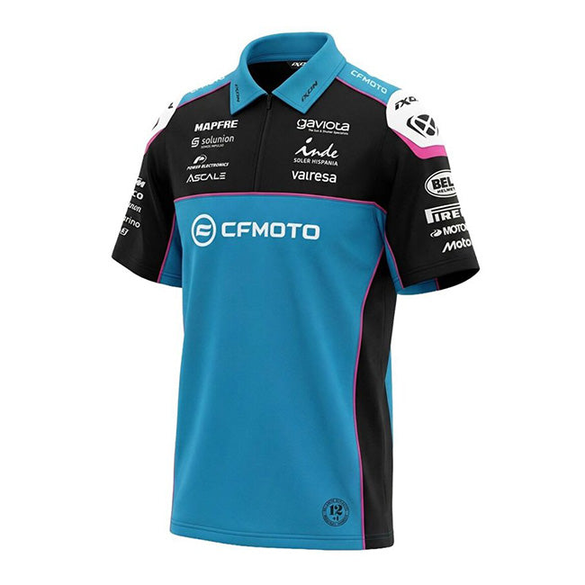 IXON PO1 CFMO 26 CFMOTO Aspar Racing Ángel-Nieto-Team men's polo shirt in blue, black and rose